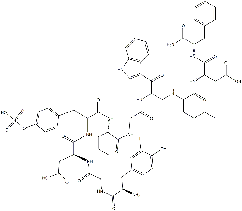 cholecystokinin (26-33), I-Tyr-Gly-Nle(28,31)- Structure