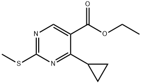 ETHYL 4-CYCLOPROPYL-2-(METHYLTHIO)PYRIMIDINE-5-CARBOXYLATE Structure