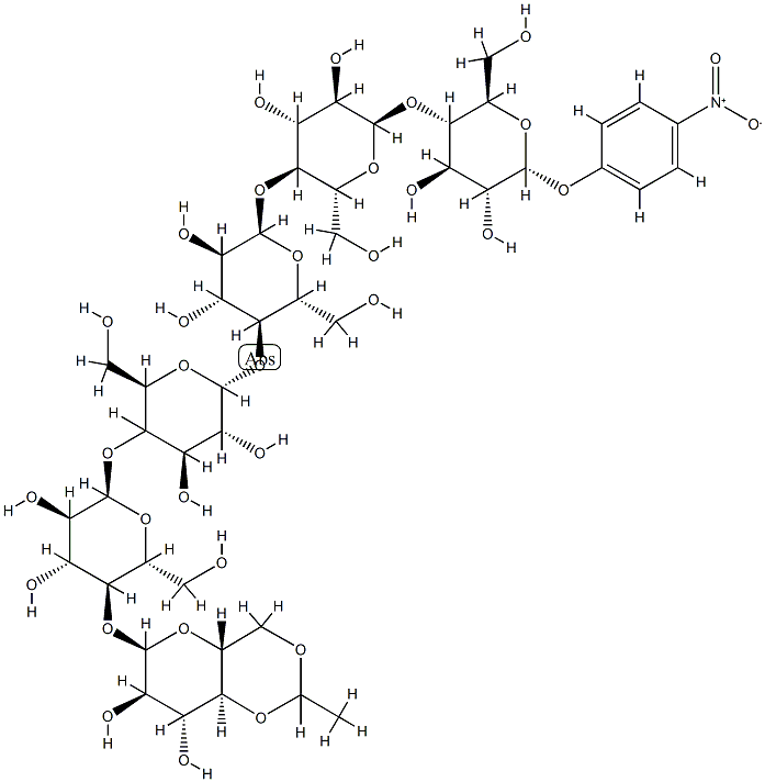 4,6-ethylidene-4-nitrophenyl maltoheptaoside Struktur