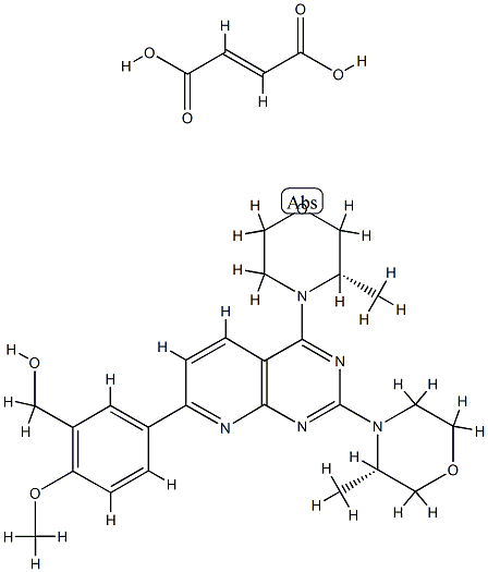 AZD8055 FuMaric acid|[5-[2,4-二((3S)-3-甲基吗啉-4-基)吡啶并[2,3-D]嘧啶-7-基]-2-甲氧基苯基]甲醇富马酸盐