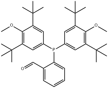 2-[ビス(3,5-ジ-TERT-ブチル-4-メトキシフェニル)ホスフィノ]ベンズアルデヒド 化学構造式