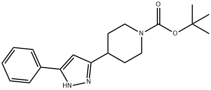 tert-butyl 4-(3-phenyl-1H-pyrazol-5-yl)piperidine-1-carboxylate Struktur