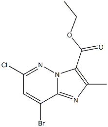 ethyl 8-bromo-6-chloro-2-methylimidazo[1,2-b]pyridazine-3-carboxylate 化学構造式