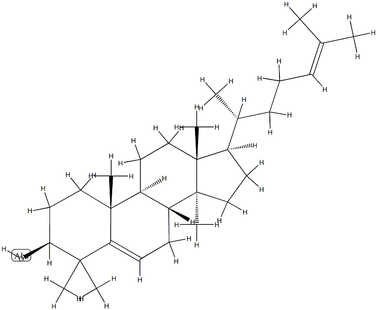 ククルビタ-5,24-ジエン-3α-オール 化学構造式