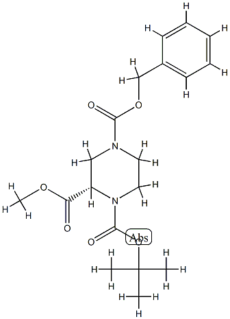 (S)-N-1-BOC-4-CBZ-2-PIPERAZINECARBOXYLIC ACID METHYL ESTER Struktur