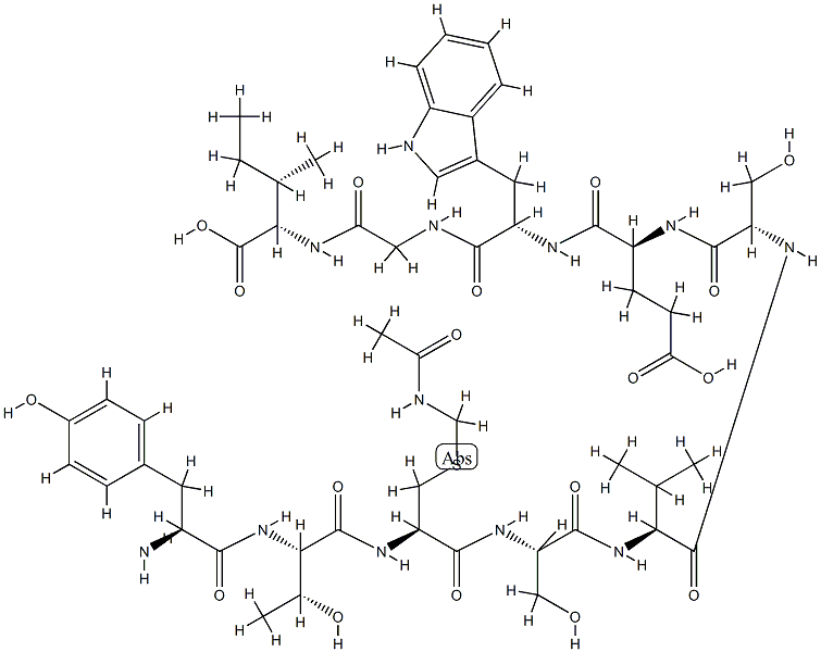 seminal plasma inhibin (85-94), Tyr(85), Cys(Acm)(87)-,121637-29-4,结构式