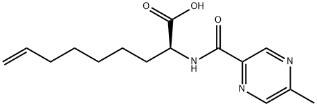 (S)-2-(5-methylpyrazine-2-carboxamido)non-8-enoic acid 化学構造式