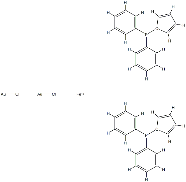 BIS(CHLOROGOLD(I)) [1,1′-BIS(DIPHENYLPHOSPHINO)FERROCENE], 122092-51-7, 结构式