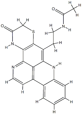 N-[2-[(8,11,12,13-テトラヒドロ-12-オキソピリド[4,3,2-mn][1,4]チアジノ[3,2-b]アクリジン)-9-イル]エチル]アセトアミド 化学構造式