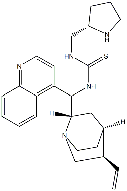 N-(8α,9S)-cinchonan-9-yl-N'-[(2S)-2-pyrrolidinylMethyl]-Thiourea Struktur