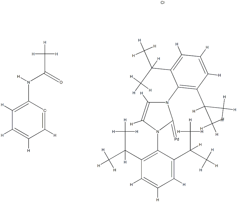 氯[[1,3-双(2,6-二异丙苯基)咪唑-2-亚基](乙酰苯胺)钯(Ⅱ)], 1228009-69-5, 结构式