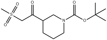 tert-Butyl 3-(2-(methylsulfonyl)acetyl)piperidine-1-carboxylate,1232432-67-5,结构式