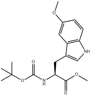 (S)-2-(N-BOC-氨基)-3-(5-甲氧基吲哚-3-基)丙酸甲酯 结构式