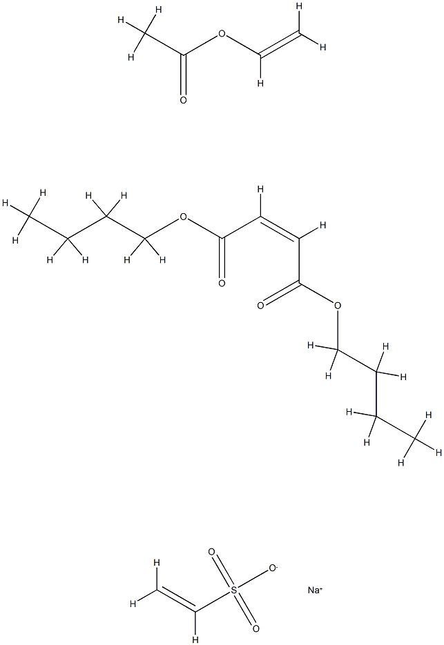2-Butenedioic acid (Z)-, dibutyl ester, polymer with ethenyl acetate and sodium ethenesulfonate 化学構造式