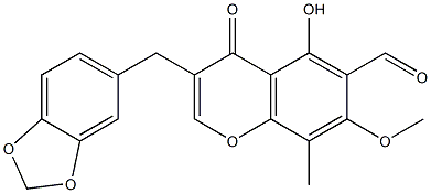 6-aldehydo-7-methoxyisoophiopogonanone B 化学構造式