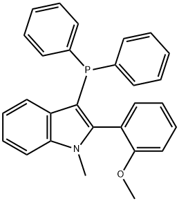 2-(2-甲氧基苯基)-1-甲基-3-二苯基膦基)-1H-吲哚,1242759-01-8,结构式