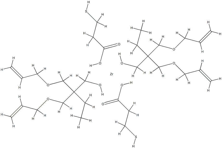 Zirconium, bis(3-mercaptopropanoato-.kappa.O)bis2-(2-propenyloxy-.kappa.O)methyl-2-(2-propenyloxy)methyl-1-butanolato-.kappa.O- 结构式