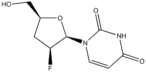 1-(2-Fluoro-2,3-dideoxy-β-D-threo-pentofuranosyl)-2,4(1H,3H)-pyrimidinedione,124424-25-5,结构式