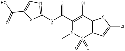 N-Des(2-pyridinyl)-N-(5-carboxy-2-thiazolyl) Lornoxicam, 1246819-40-8, 结构式