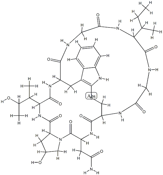 amaninamide, S-deoxy-(gamma-hydroxy-Ile(3))- Struktur