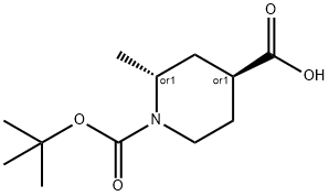 trans-(±)-N-Boc-2-Methyl-1,4-piperidinedicarboxylic Acid Struktur