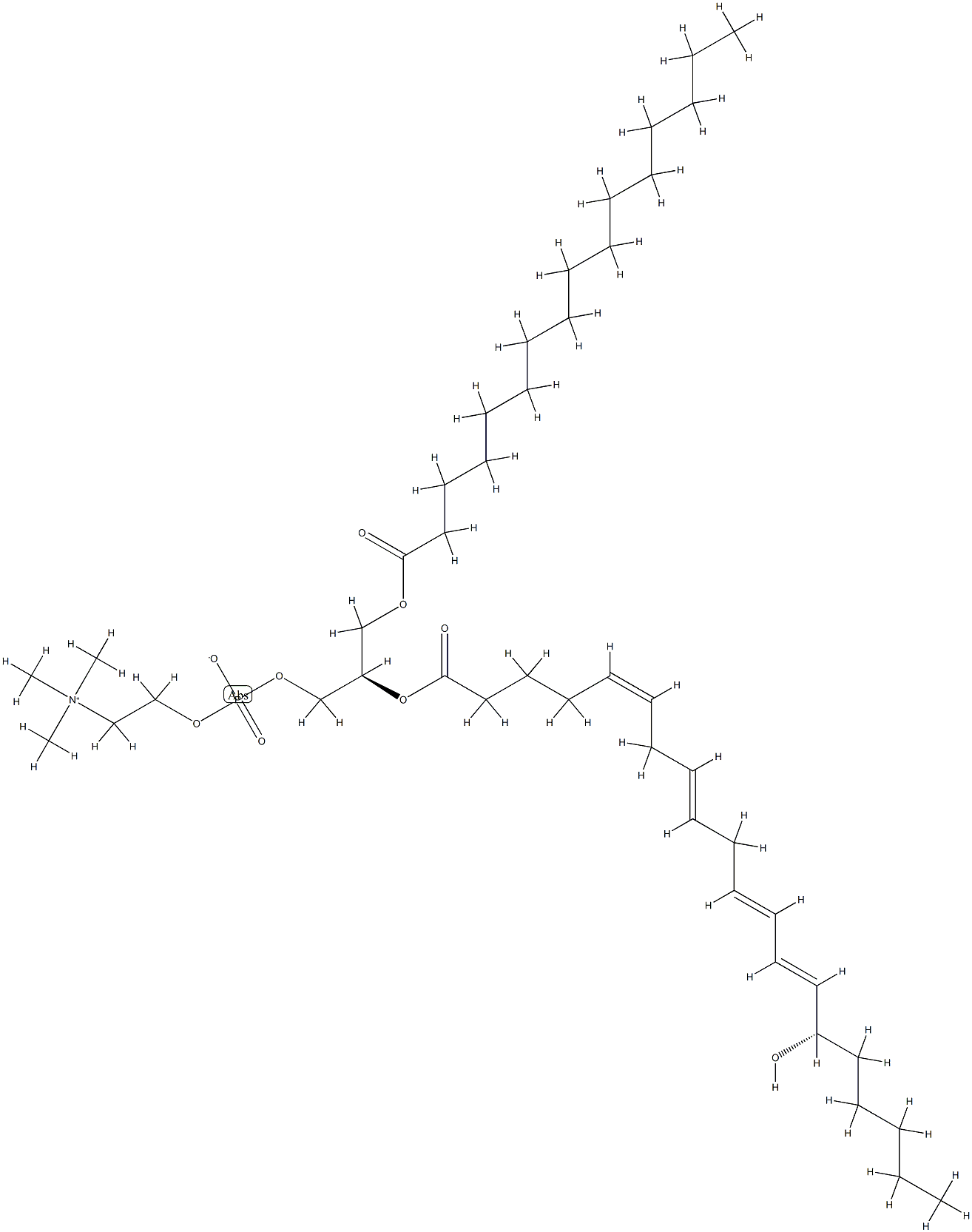 1-palmitoyl-2-(15-hydroxy-5,8,11,13-eicosatetraenoyl)-glycero-3-phosphocholine 结构式