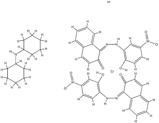 Chromate(1-), [1-[(2-hydroxy-4-nitrophenyl) azo]-2-naphthalenolato(2-)][1-[(2-hydroxy-5-nitrophenyl )azo]-2-naphthalenolato(2-)]-, hydrogen, compd. with N-cyclohexylcyclohexanamine (1:1),125378-94-1,结构式