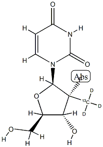 (2'R)-2'-脱氧-2'-氟-2'-(三氘甲基-13C)尿苷 结构式