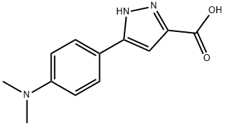 5-(4-Dimethylamino-phenyl)-1H-pyrazole-3-carboxylic acid 化学構造式