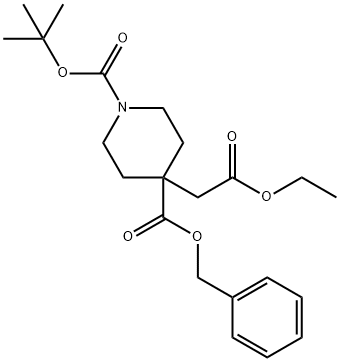 4-benzyl 1-tert-butyl 4-(2-ethoxy-2-oxoethyl)piperidine-1,4-dicarboxylate 结构式