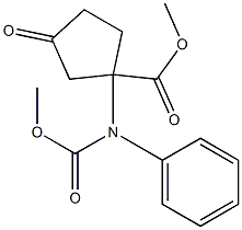 1-Benzyloxycarbonylamino-3-oxo-cyclopentanecarboxylic acid methyl ester 化学構造式
