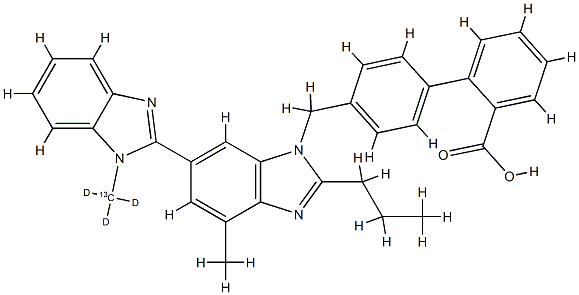 替米沙坦-13CD3,1261396-33-1,结构式