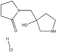 2-Pyrrolidinone, 1-[(3-hydroxy-3-pyrrolidinyl)methyl]-, hydrochloride (1:1) Struktur