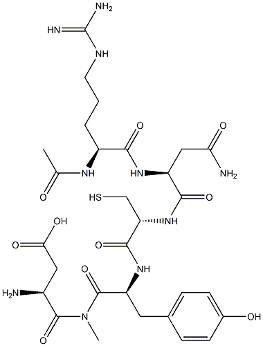 acetylarginyl-asparginyl-cysteinyl-tyrosyl-asparginyl-N-methylamide 化学構造式