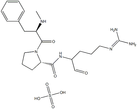 Methyl-D-Phe-L-Pro-[(S)-4-guanidino-1-formylbutyl]NH2·sulfuric acid Structure