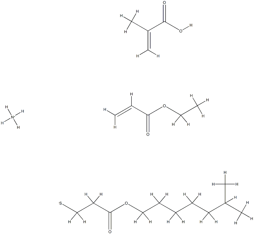 2-Propenoic acid, 2-methyl-, telomer with ethyl 2-propenoate and isooctyl 3-mercaptopropanoate, ammonium salt 结构式
