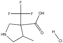 4-Methyl-3-trifluoromethyl-pyrrolidine-3-carboxylic acid hydrochloride Struktur