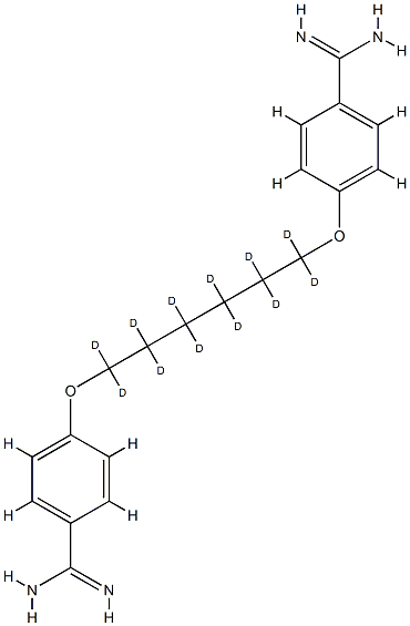 4-[6-(4-carbamimidoylphenoxy)-1,1,2,2,3,3,4,4,5,5,6,6-dodecadeuteriohexoxy]benzenecarboximidamide Struktur