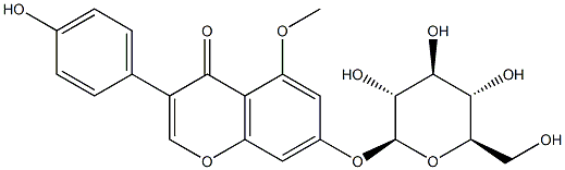 7-O-beta-glucopyranosyl-4'-hydroxy-5-methoxyisoflavone,128856-77-9,结构式