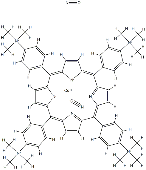 dicyano-cobalt(III)-tetrakis(4-(trimethylammonio)phenyl)porphyrin Structure