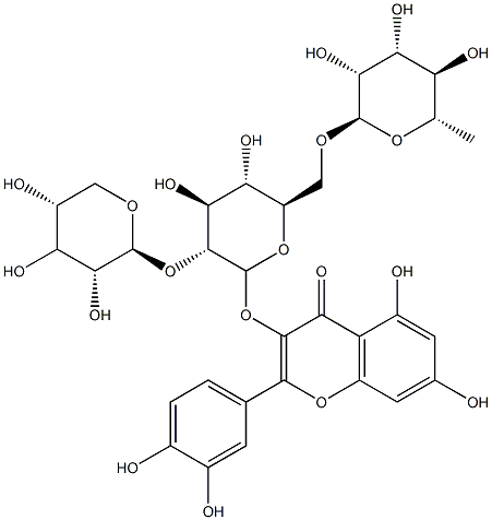 quercetin 3-O-beta-(2(G)-O-beta-xylopyranosyl-6(G)-O-alpha-rhamnopyranosyl)glucopyranoside|