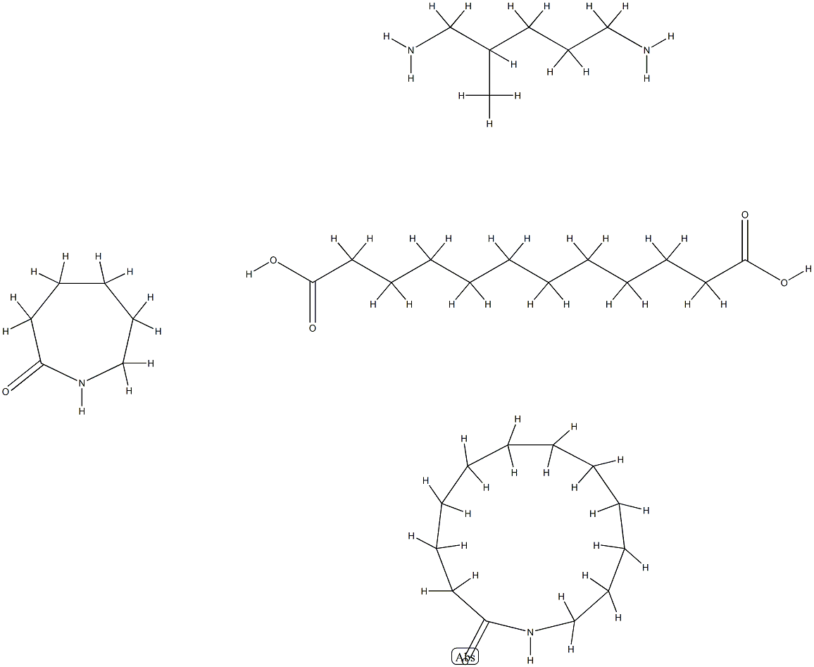 Azacyclotridecan-2-one polymer with dodecandioic acid, hexahydro-2H-azepin-2-one and 2-methyl-1,5-pentanediamine 结构式
