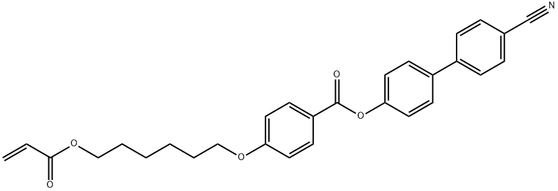 4-[6-(アクリロイルオキシ)ヘキシルオキシ]安息香酸4′-シアノ-4-ビフェニリル 化学構造式
