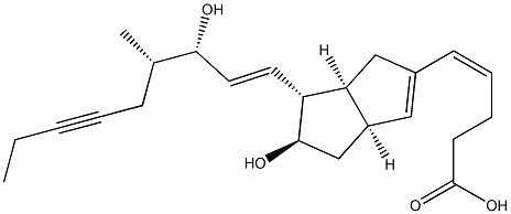 4,5,18,18,19,19-Hexadehydro-16,20-dimethyl-delta 6(9a)-9(O)-methano-pr ostaglandin I1 Struktur