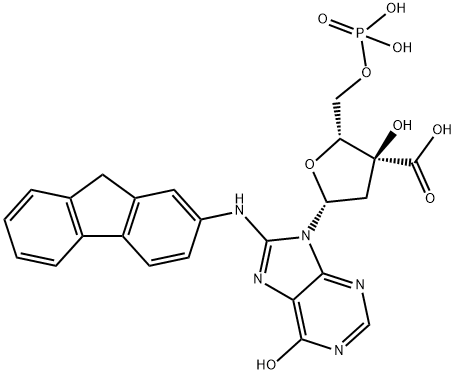C8-(N2-aminofluorenyl)deoxyguanosine-3',5'-diphosphate Structure
