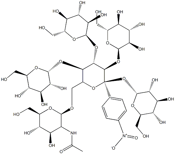 4-nitrophenyl-3(5)-O-N-acetylglucosaminyl-maltopentaoside,130342-76-6,结构式