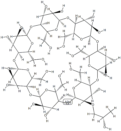 2-O-(2-hydroxypropyl)cyclomaltoheptaose 结构式