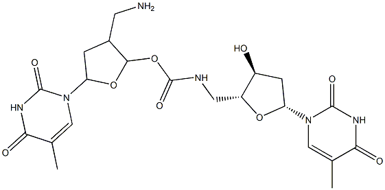 thymidylylacetamido-(3'(O)-5'(C))-5'-deoxythymidine Struktur