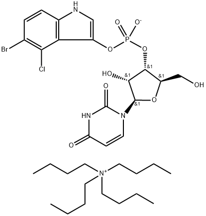 uridine-3'-(5-bromo-4-chloroindol-3-yl)-phosphate Struktur