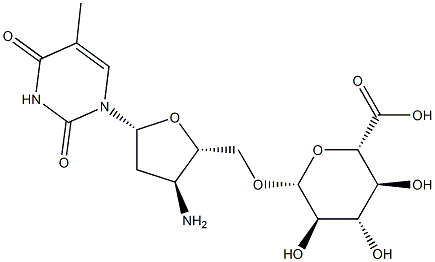 3'amino-3'-deoxy-5'-glucopyranuronosylthymidine 结构式